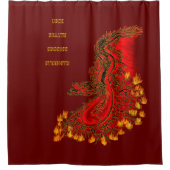 Rideaux De Douche Chine Dragon rouge et or design (Devant)