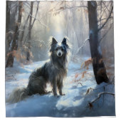 Rideaux De Douche Chinois Crested Laisser Il Neige Noël (Devant)