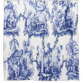 Rideaux De Douche Chinoiserie bleue et blanche (Devant)