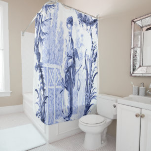 Rideaux De Douche Chinoiserie bleue et blanche