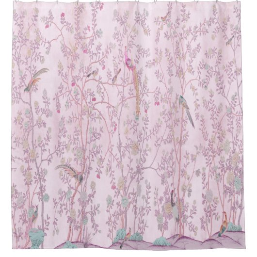 Rideaux De Douche Chinoiserie rose (Devant)