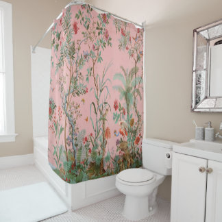 Rideaux De Douche Chinoiserie rose
