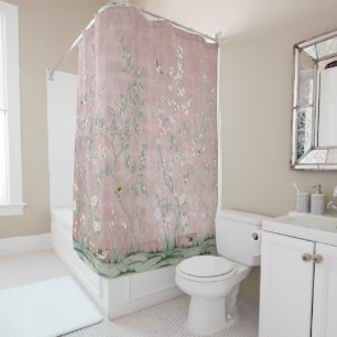 Rideaux De Douche Chinoiserie rose