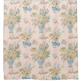 Rideaux De Douche Chinoiserie Vase Floral Blush Peony Rose Bain (Devant)