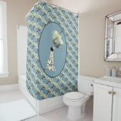Rideaux De Douche Chiot dalmate Et Motif Rose (En situation)