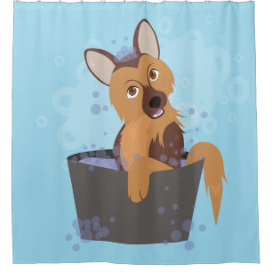 Rideaux De Douche Chiot de temps de bain