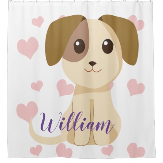 Rideaux De Douche Chiot doux (Devant)