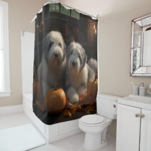 Rideaux De Douche Chiot Old English Sheepdog Délice d'Automne Citrou
