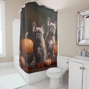 Rideaux De Douche Chiots Bouledogue Français Délice d'Automne Citrou