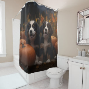 Rideaux De Douche Chiots de Montagne Bernois Délice d'Automne Citrou