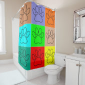 Rideaux De Douche Chiots En Carré (En situation)