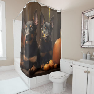 Rideaux De Douche Chiots Kelpie Australiens Délice d'Automne Citroui