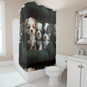Rideaux De Douche Chiots Spéciaux Mignons 2 (En situation)