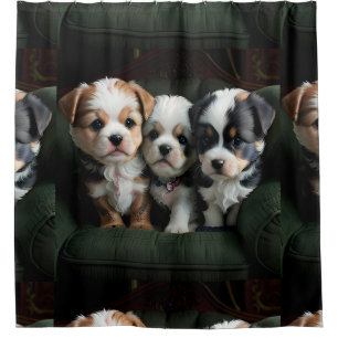 Rideaux De Douche Chiots Spéciaux Mignons 2