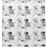 Rideaux De Douche Chiots, teckel et maltais, amis (Devant)