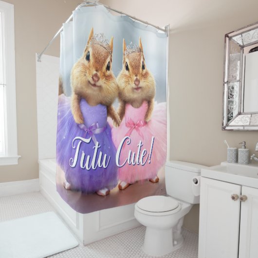 Rideaux De Douche Chipmunk Ballerina Duo (En situation)