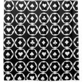 Rideaux De Douche Chips de poker noir et blanc Motif pique croix (Devant)
