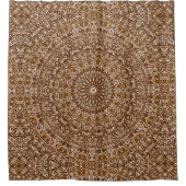 Rideaux De Douche Chocolat Brown et blanc Motif Mandala (Devant)