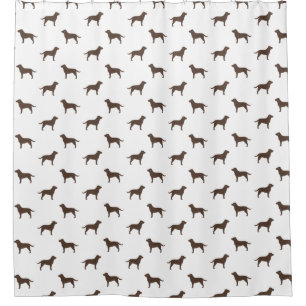 Rideaux De Douche Chocolat Labrador Retriever Silhouettes Motif
