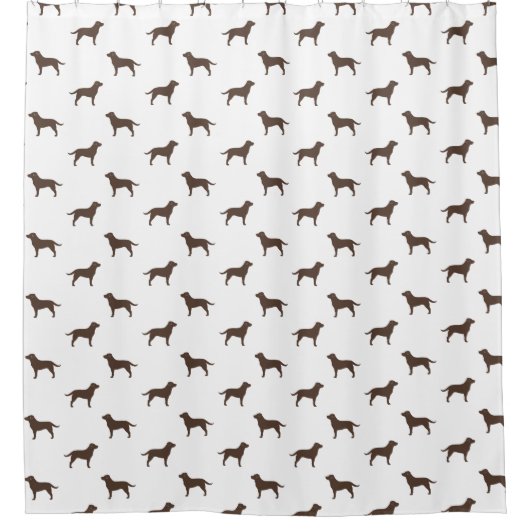 Rideaux De Douche Chocolat Labrador Retriever Silhouettes Motif (Devant)