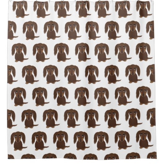 Rideaux De Douche Chocolat mignonne Longhé Brown Motif Dachshund (Devant)