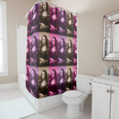 Rideaux De Douche Chocolat rose violet Mona Lisa (En situation)