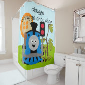 Rideaux De Douche Choo Choo Train Enfants Transport Locomotive (En situation)