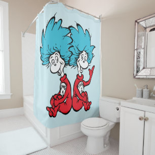 Rideaux De Douche Chose Un et Chose Deux du Chat au Chapeau