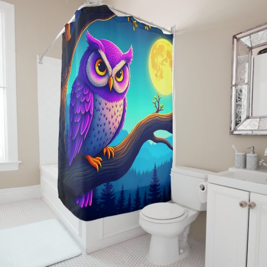 Rideaux De Douche Chouette (En situation)