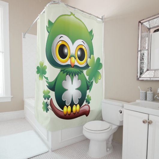 Rideaux De Douche Chouette Bébé Mignon St Patrick Dessin Animé (En situation)