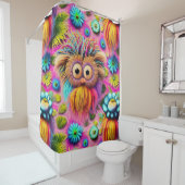 Rideaux De Douche Chouette cosmique Trippy Hippie Psychedelic Origin (En situation)