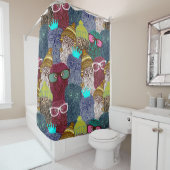 Rideaux De Douche Chouette dans la couronne (En situation)