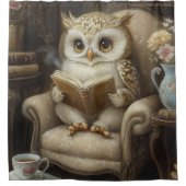 Rideaux De Douche Chouette de lecture fantaisiste (Devant)