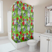 Rideaux De Douche Chouette en roses rouges (En situation)