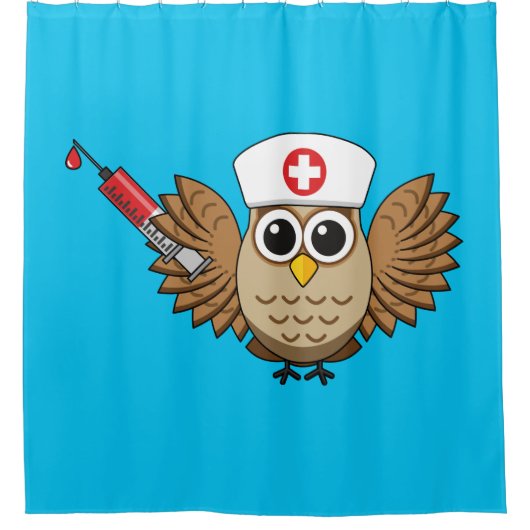 Rideaux De Douche Chouette infirmière mignonne avec dessin à la seri (Devant)