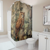 Rideaux De Douche Chouette majestueuse dans une forêt (En situation)