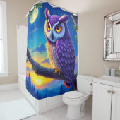 Rideaux De Douche Chouette pourpre (En situation)