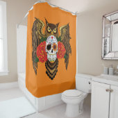 Rideaux De Douche Chouette Rose crâne sucre (En situation)