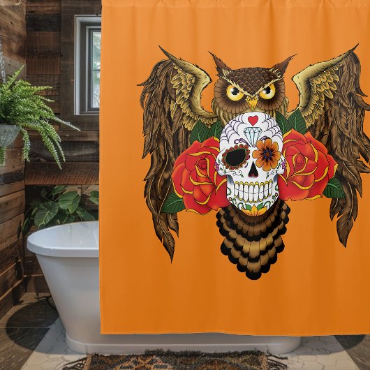 Rideaux De Douche Chouette Rose crâne sucre