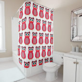 Rideaux De Douche Chouette Rose Mignonne (En situation)