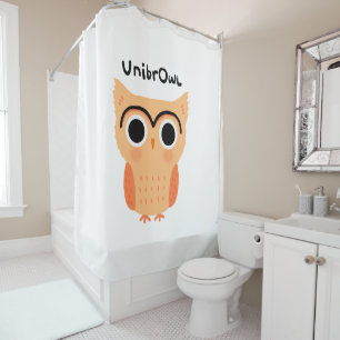 Rideaux De Douche Chouette unibrow UnibrOwl Chouette à sourcils mi