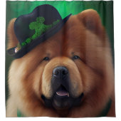 Rideaux De Douche Chow Chow Dog en tenue de la Saint Patrick (Devant)