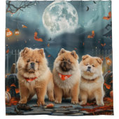 Rideaux De Douche Chow Chow Halloween Éffrayant (Devant)