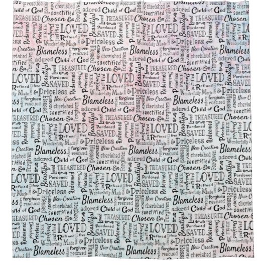 Rideaux De Douche Chrétien Chrétien Paroles D'Affirmation (Devant)