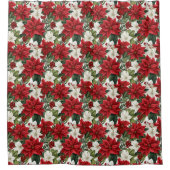 Rideaux De Douche Christmas Bath Curtain Poinsettia Winter Accent (Devant)