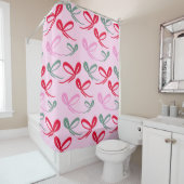 Rideaux De Douche Christmas Bows Reversible Color (En situation)