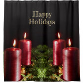 Rideaux De Douche Christmas Celebration Red Candles Winter Holidays (Devant)