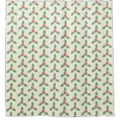 Rideaux De Douche Christmas Holly Pattern Green Holly Red Berries (Devant)