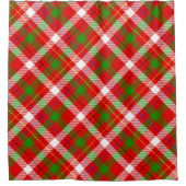 Rideaux De Douche Christmas Red Green White Flannel Plaid Design  (Devant)