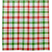 Rideaux De Douche Christmas Red Green White Flannel Plaid Design  (Devant)